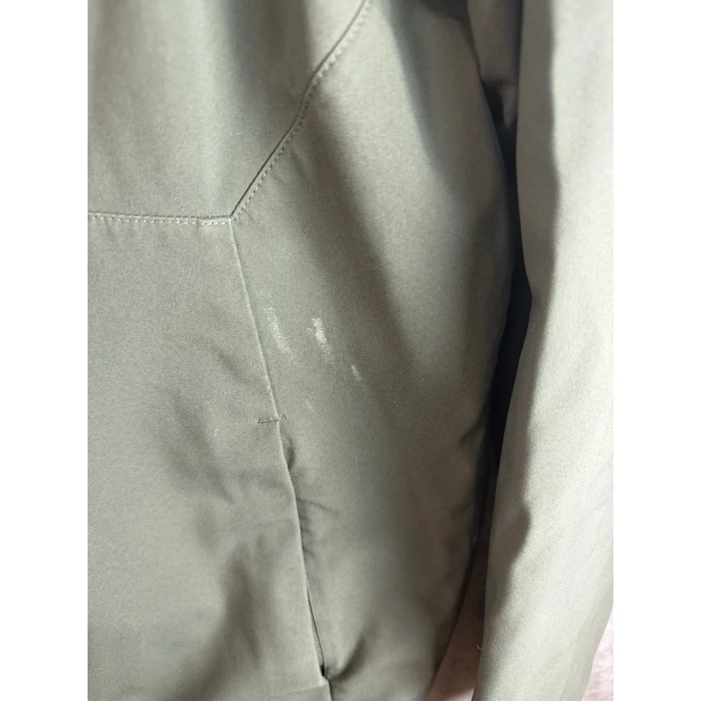 THE NORTH FACE Mens M Green Hooded Full Zip Outdoor Jacket Fleece Lined Flawed